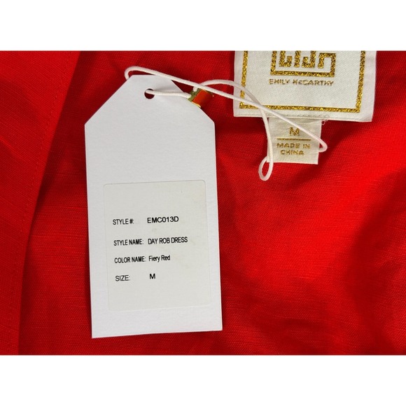 Emily McCarthy Day Rob Linen Wrap‎ Dress Women M NWT Short Sleeve Pockets Tie - Picture 9 of 13